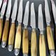 Cheese dessert knives - stainless steel silver-plated bovine horn - art deco cutlery