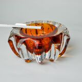 Orange Sommerso ashtray by Seguso, Murano glass, Italy, 1970