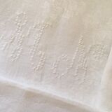 Six damask white towels and embroidered M N.