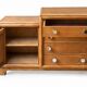 Commode asymétrique art déco chêne brut rénovée