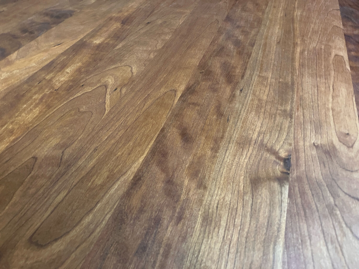 Table de salle à manger vintage chromée en merisier massif de style industriel