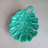 Green ceramic leaf tray