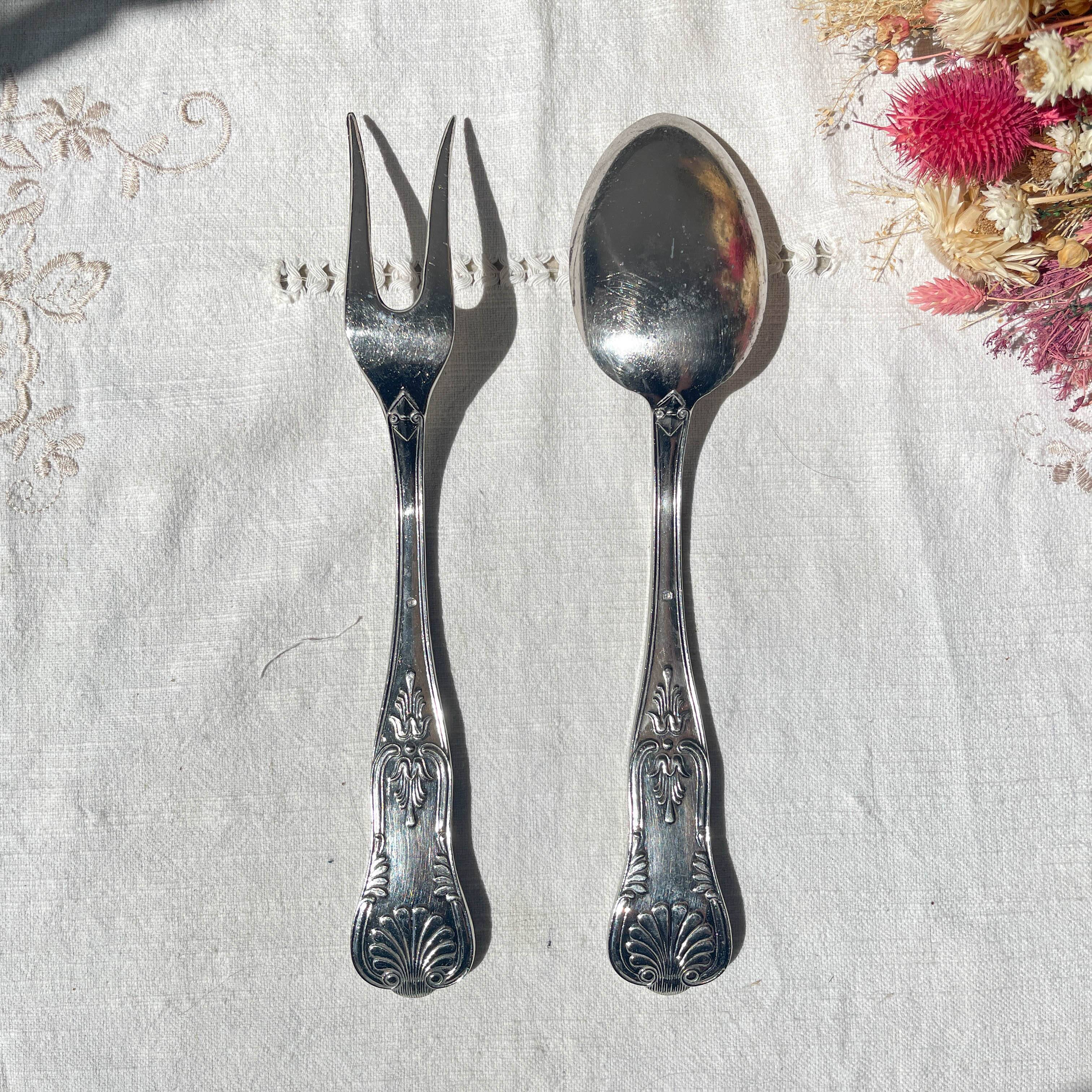 Vintage Rocaille style serving cutlery