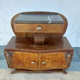 Art deco bedside table, black marble