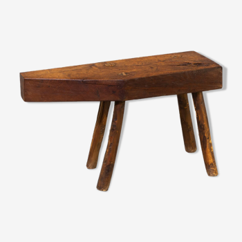 Tabouret wabi en chêne des années 70 Français