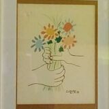 Lithograph by Pablo Picasso "The Bouquet of Peace"