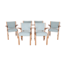 Set of 6 vintage french oak dining chair by Hugues Steiner for Steiner, 1960s