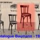 Two Baumann No. 43 bistro chairs from 1950, two-tone