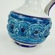 italian vintage VASE nuovo rinascimento relief decor white blue turquoise