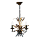 Vintage wheat spike chandelier in gold metal, 3 lights, 1970s Hollywood Regency.
