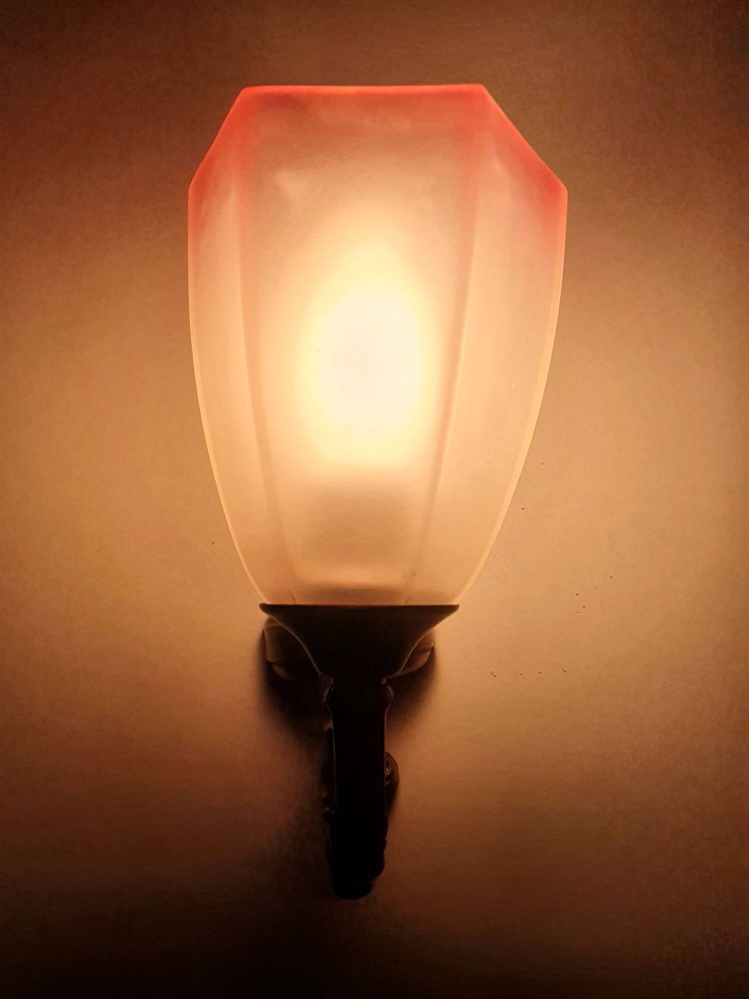 Pair of Art Deco pink wall sconces