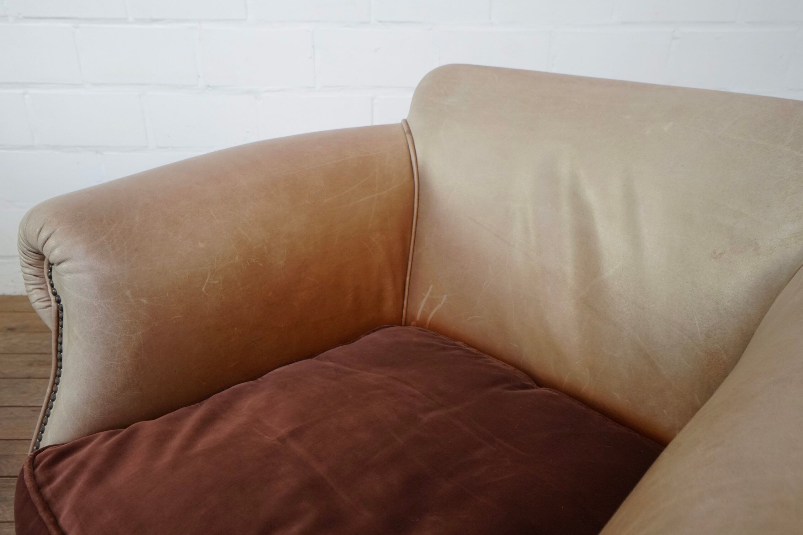 Set of two leather club chairs