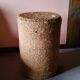 Basket in jute sea rush and wood from the 70s