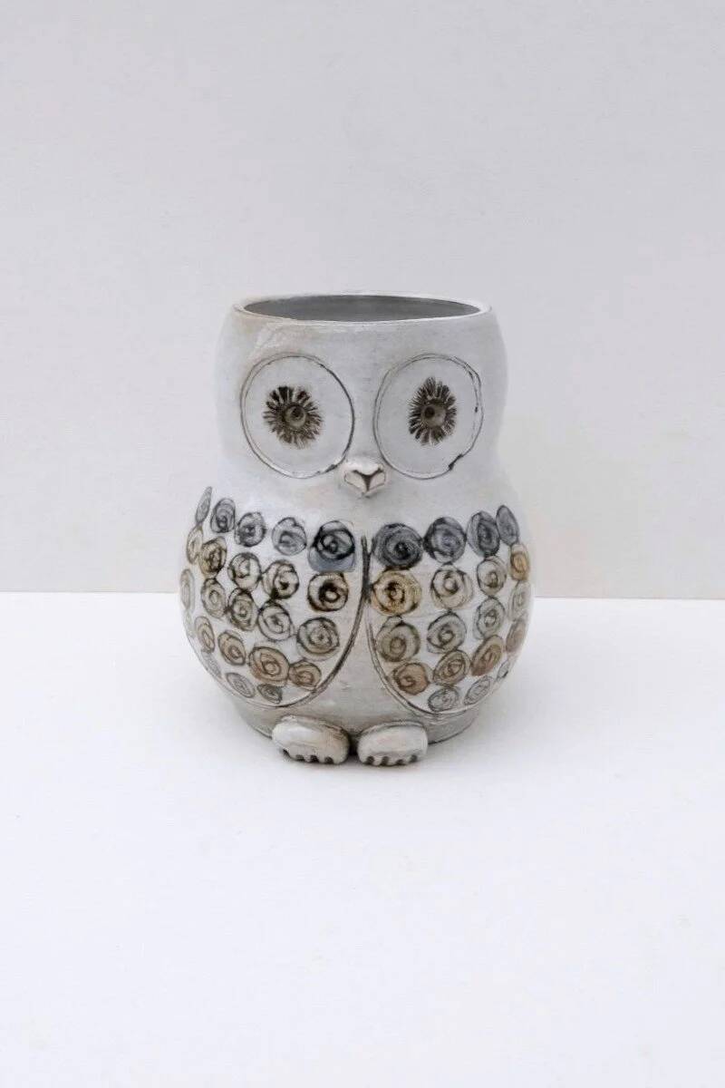 Vase "chouette" de Michel Bailly en céramique, France 1970