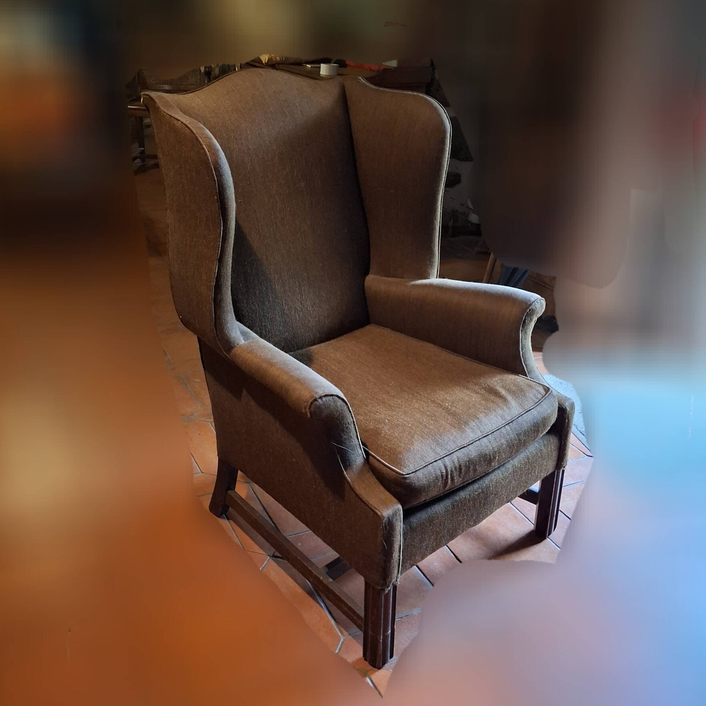 Antique wingback chair