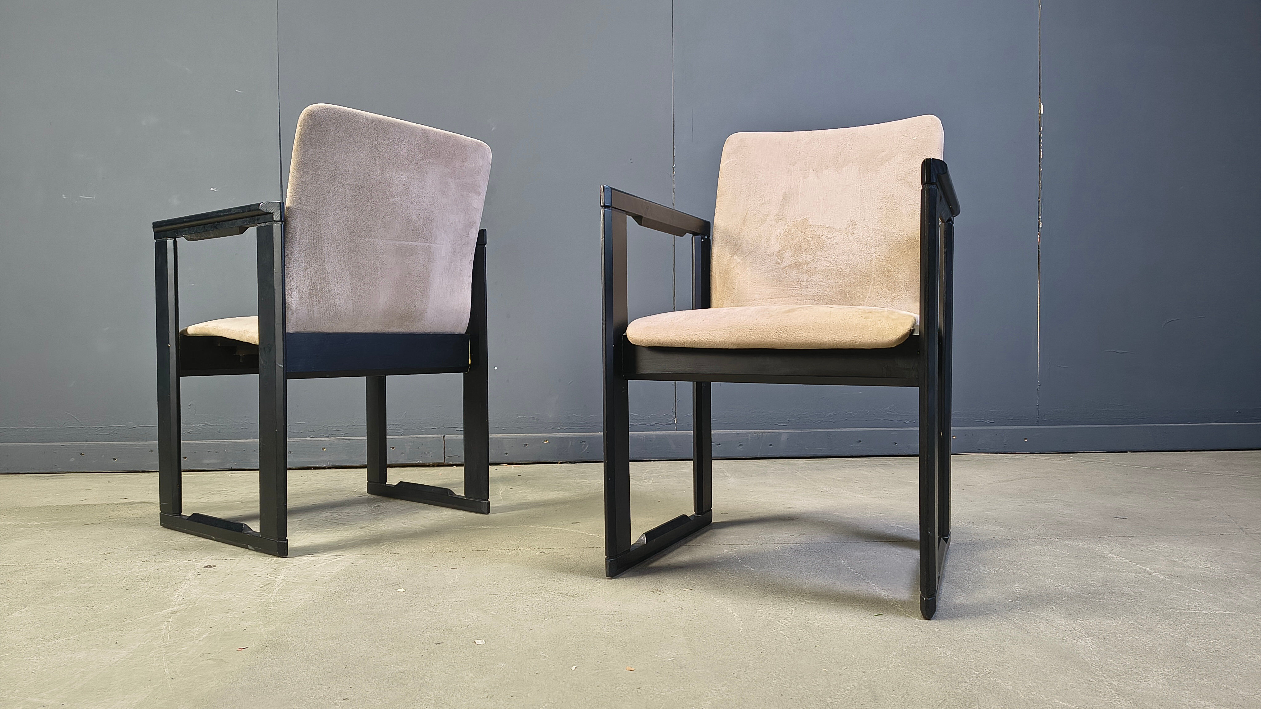 Set of 6 vintage dining chairs attributed to Tobia Scarpa, 1970s