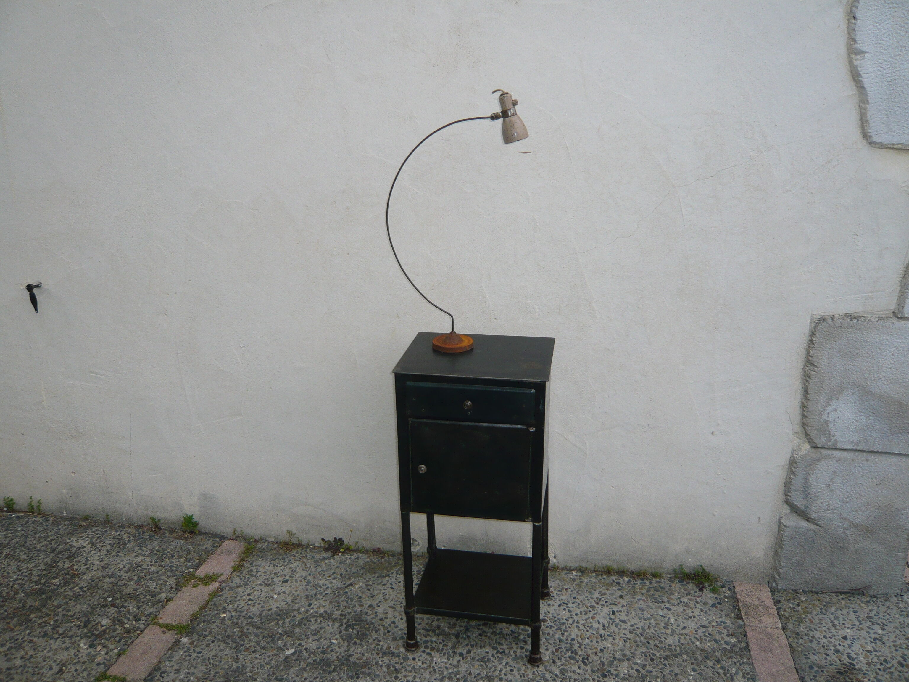 Industrial metal bedside
