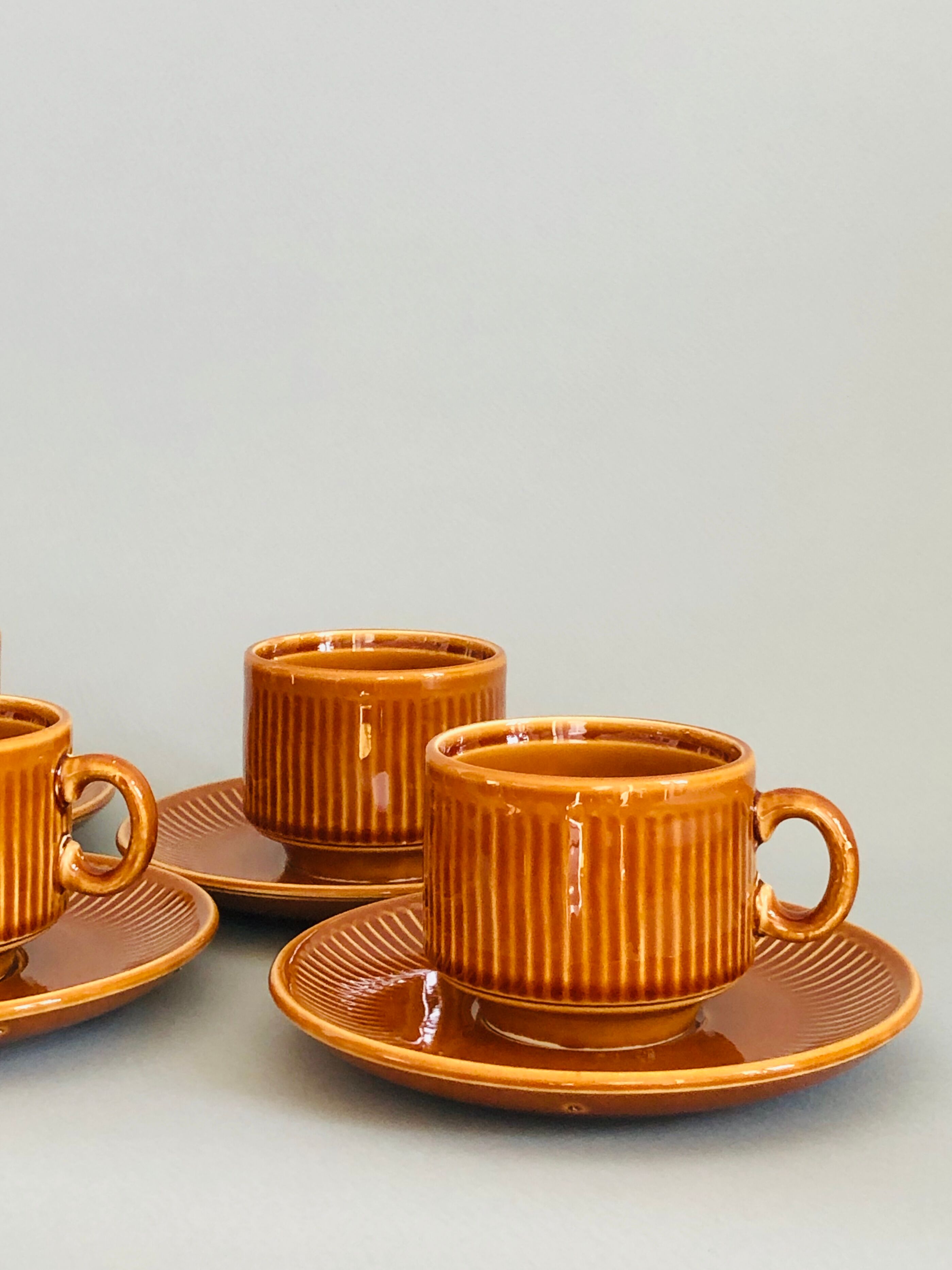 Ensemble de 6 tasses à café et coupelles italiennes Pagnossin Treviso