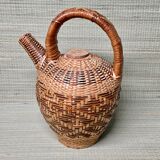 Gargoulette in terracotta and rattan