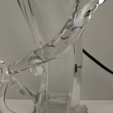 Pied de lampe en verre épais transparent 39 cm