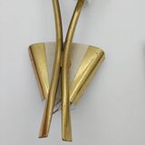 2 Brass and plexiglass tulip wall lights