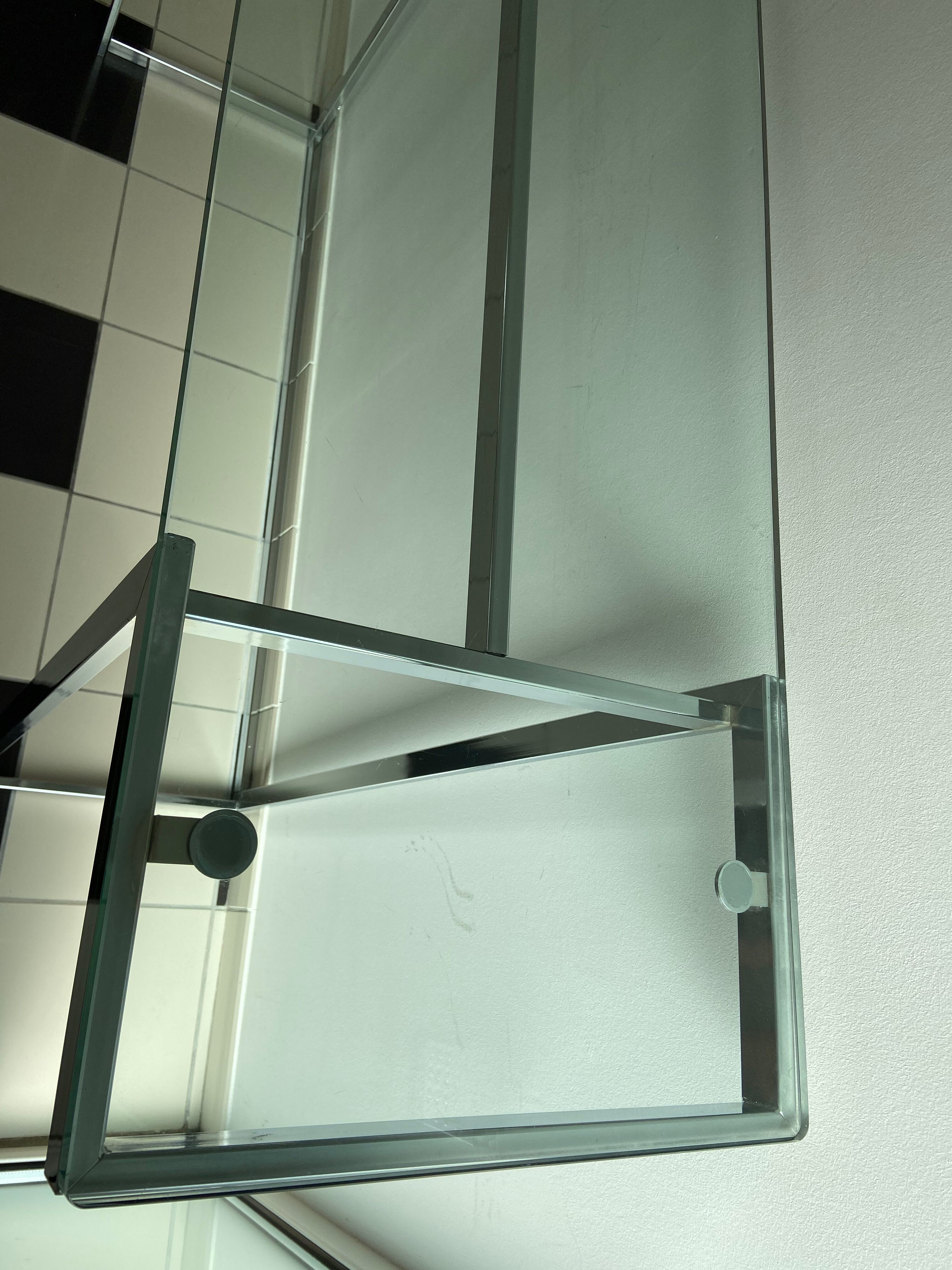 Wardrobe console glass and chrome metal