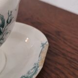 Old Saucière with white and green earthenware handle