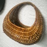 Woven wicker gondola basket