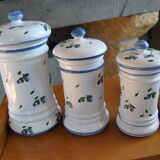 Set of 3 hand-painted cotton pots