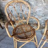 Set of 4 rattan chairs