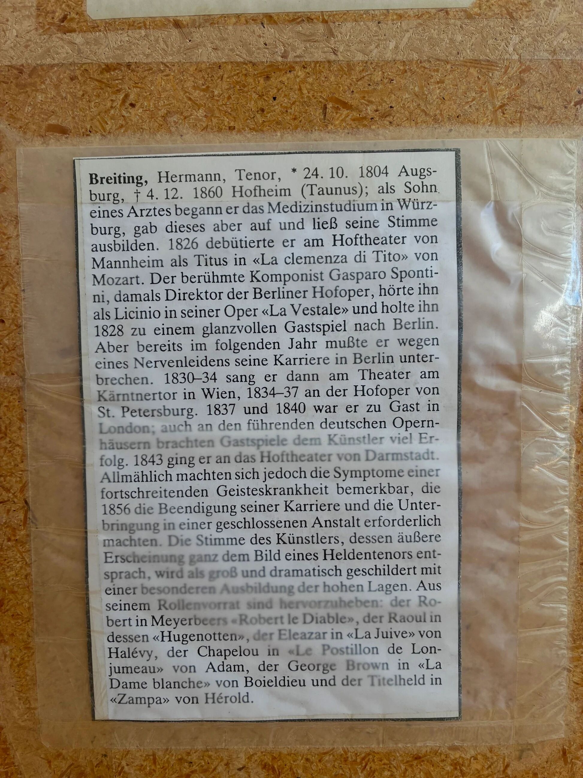 Antique original oil painting of a German opera tenor, large 19th century portrait