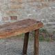 Old solid wood workbench – character console, thick top – 165 cm