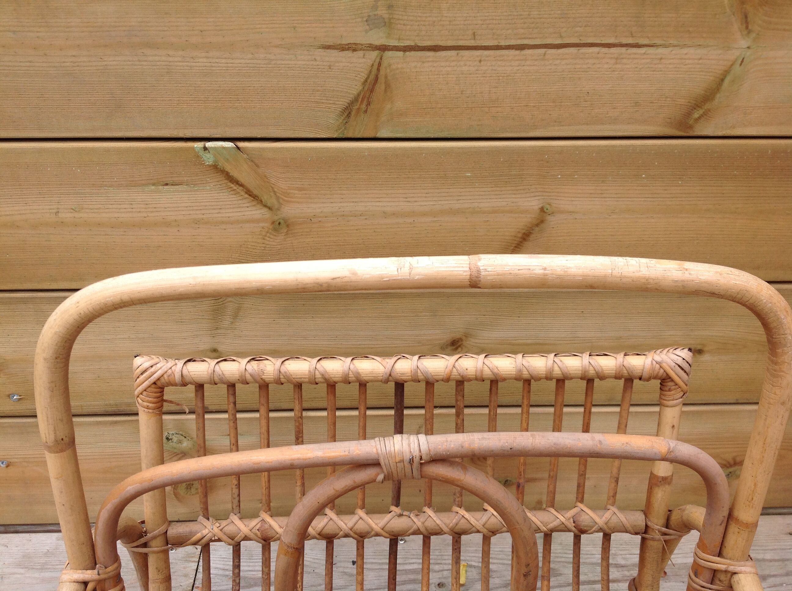 Vintage rattan magazine holder