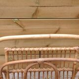 Vintage rattan magazine holder