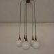 Danish Glass and Rosewood Cascade Ceiling Lamp, 1960s