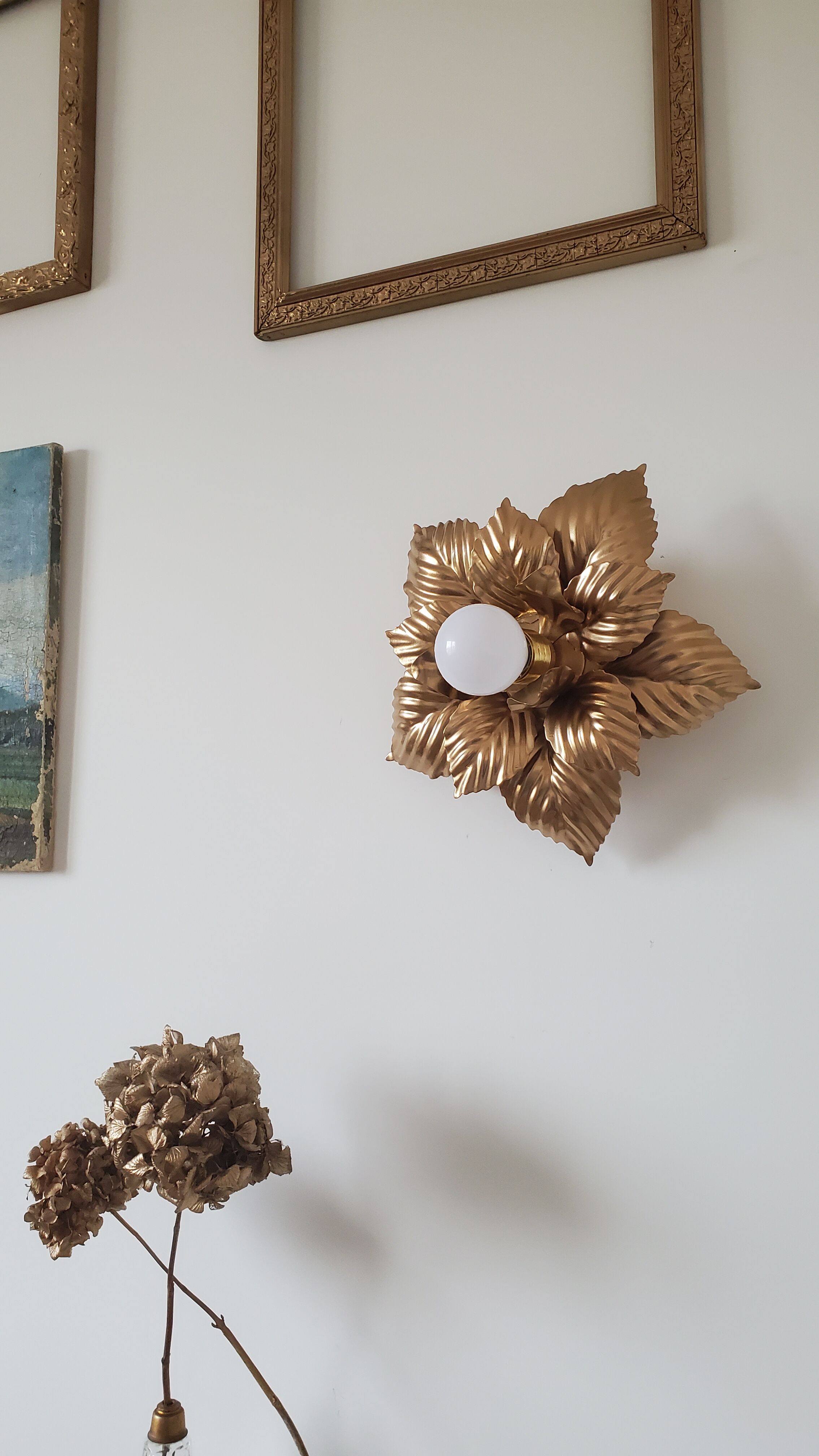 Masca style wall lamp in gilded metal