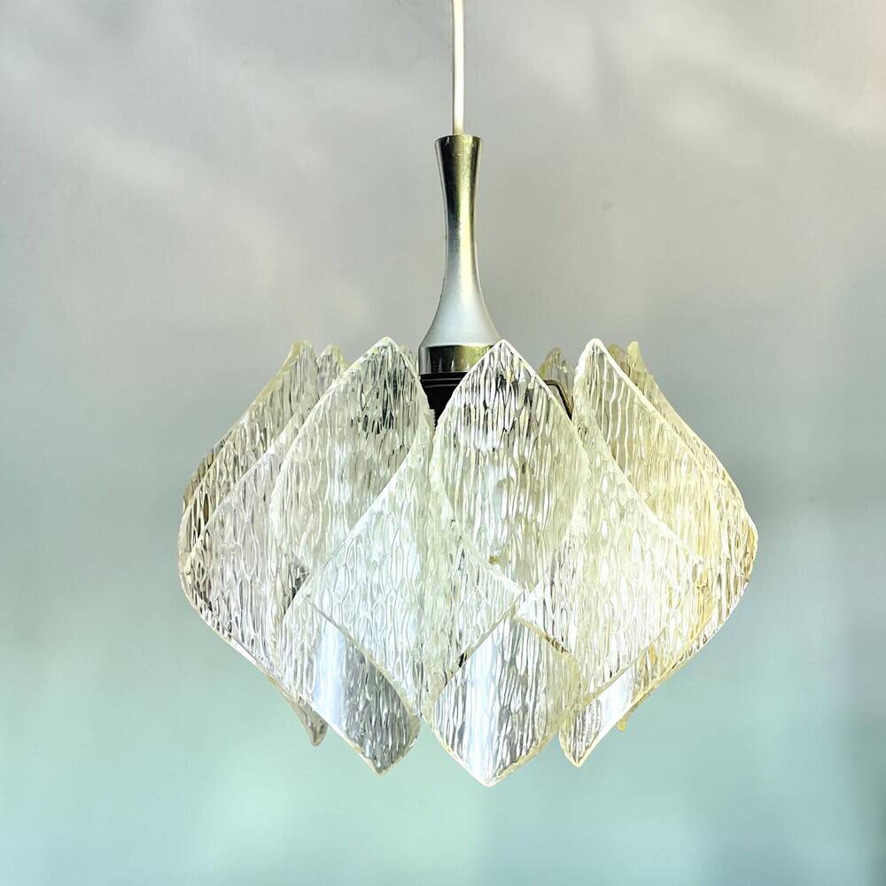 Lampe suspendue en acrylique lucite transparent par ME Marbach Leutchen Allemagne