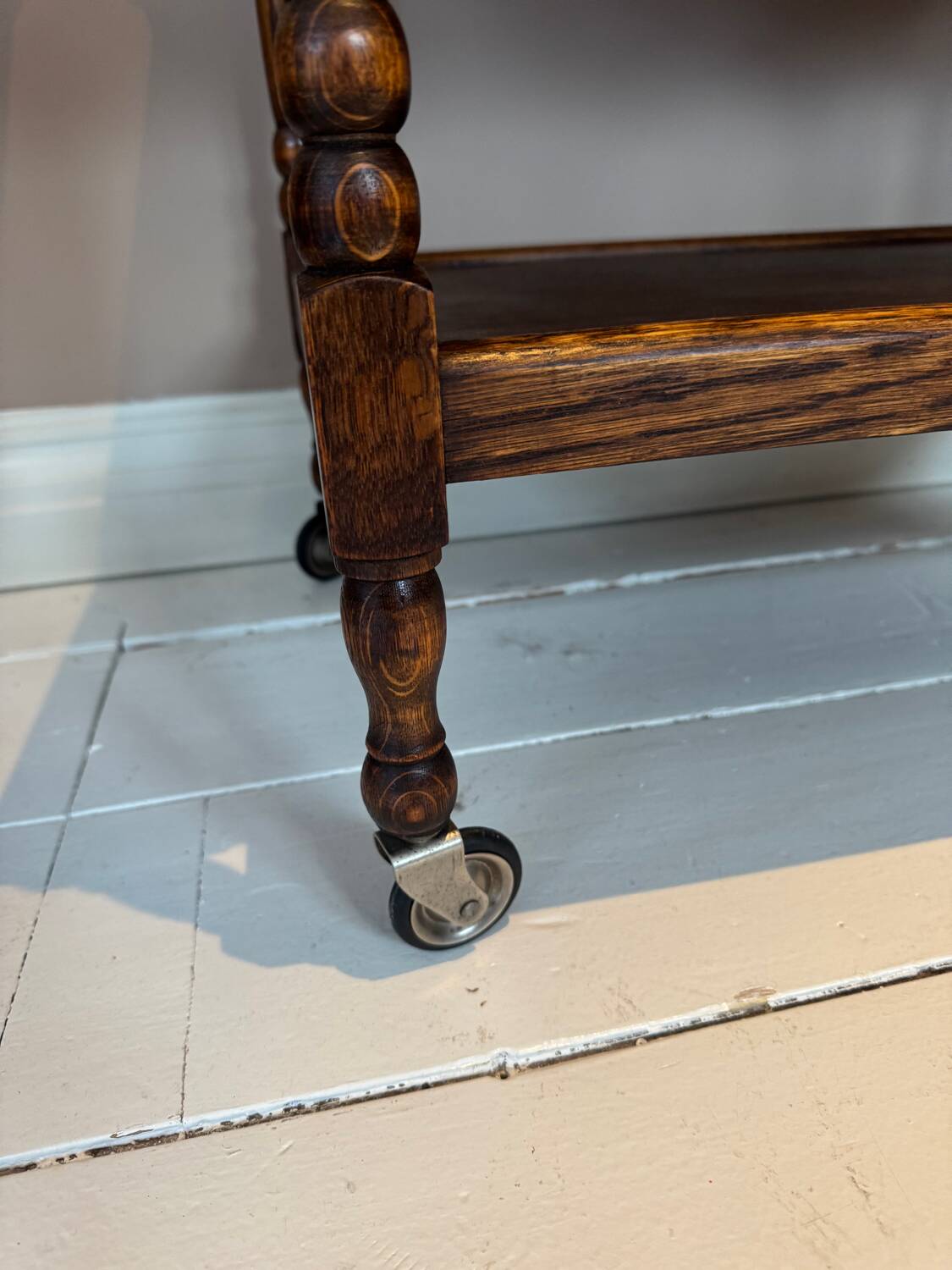 Oak Wooden bar trolley