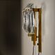 Set of vintage Danish Modern Brass and Glass Wall Sconces, 1970's