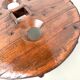 Brutalist Circular Coffee Table in Solid Wood – Brazilian Folk Art