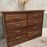 Ancien comptoir de mercerie / meuble de métier / commode en bois ancien