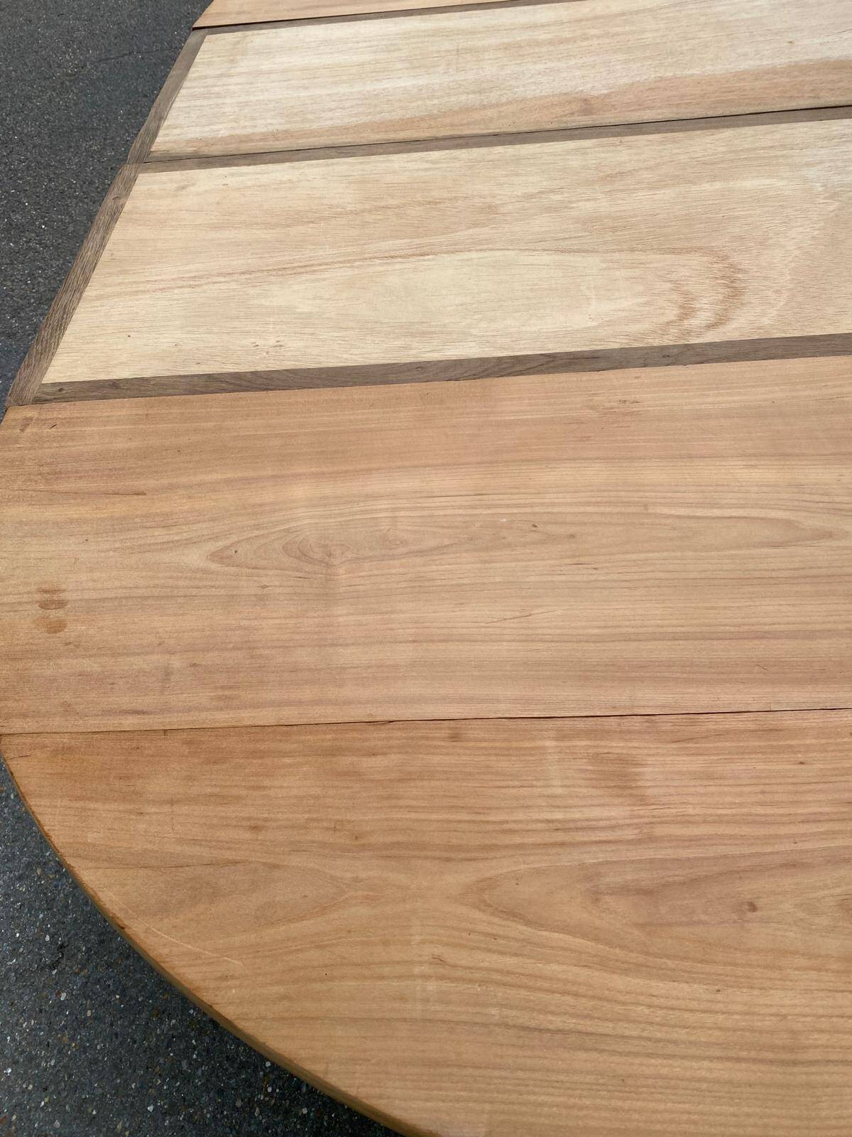 Table à manger ronde extensible Louis Philippe 18ème rénovée avec volets 21