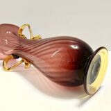 Brown and Yellow Murano Glass Amphora Vase by Fratelli Toso, Italy