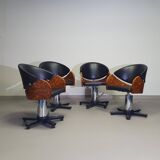 4 x '80s Italian barber chair, height adjustable