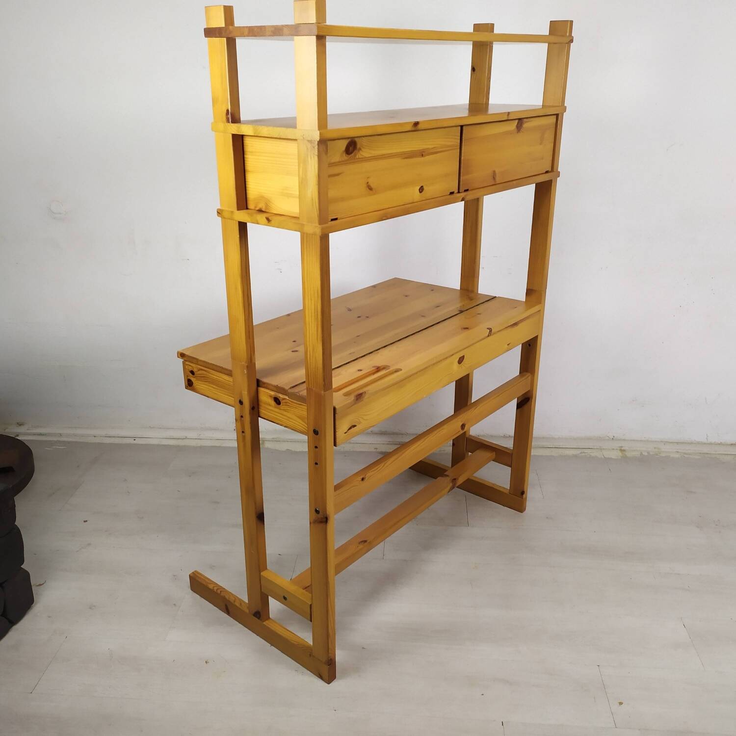 Vintage pine shelf desk