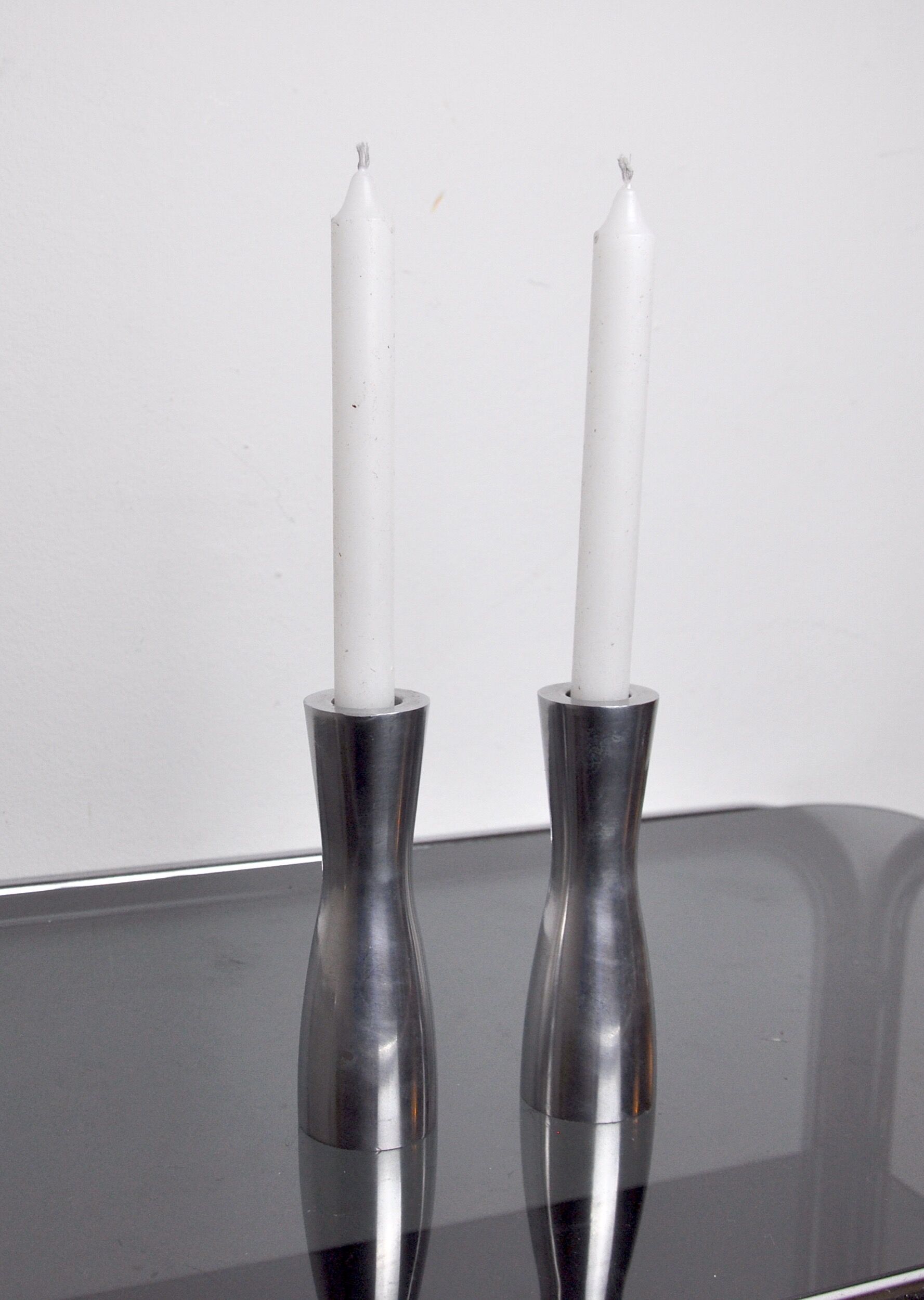Pair of candlesticks gota erika pekkari, scandinavian, 1990
