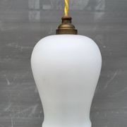 Opaline glass tulip pendant light