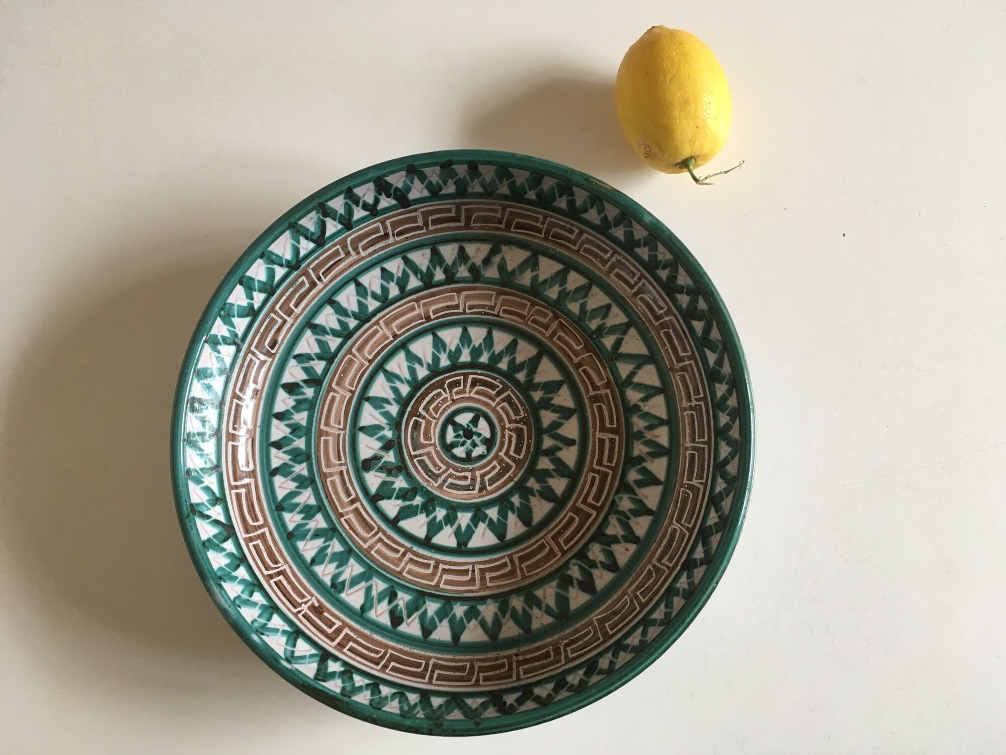Ceramic plate by Robert Picault to Vallauris 60s