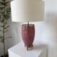 Pink and gold ceramic tripod table lamp