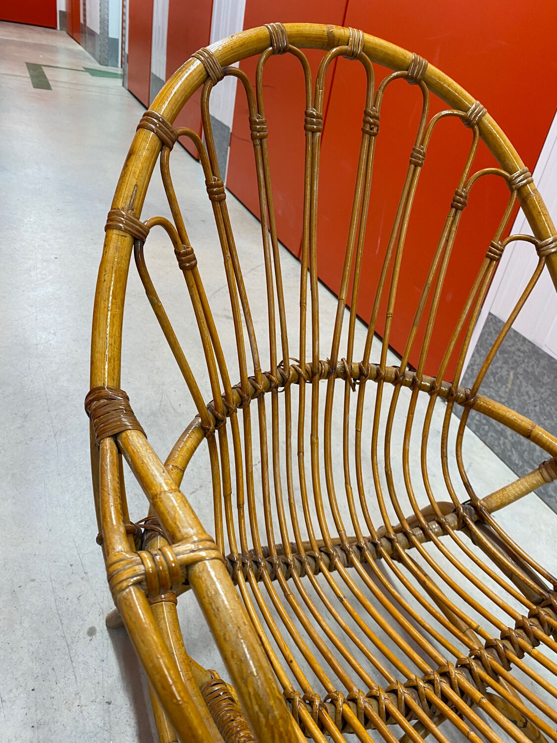 Rattan and bamboo armchair